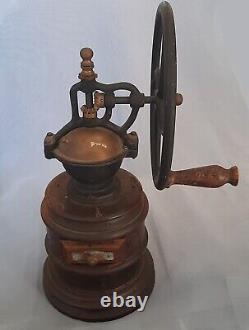 Rare Vintage Cast Iron Hand Crank Antique Coffee Grinder