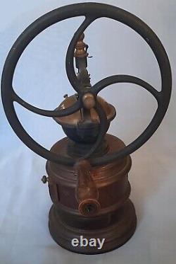 Rare Vintage Cast Iron Hand Crank Antique Coffee Grinder