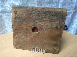 Rare Vintage old wooden Table Box Coffee mill Grinder ANTIQUE MODEL Bronze devic