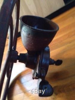 Rare large antique single wheel coffee grinder