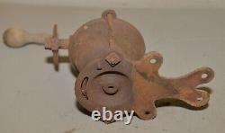 Rare odd antique wall mount coffee grinder collectible farm house mill cast iron