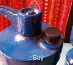 Robert Welch Blue Cast Iron Salt & Pepper grinder Vintage Modernist Cole & Mason