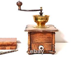 Rustic wood spice coffee grinder Antique french primitive kitchen home decor