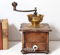 Rustic wood spice coffee grinder Antique primitive