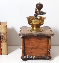 Rustic wood spice coffee grinder Antique primitive