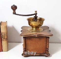 Rustic wood spice coffee grinder Antique primitive