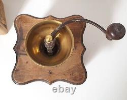 Rustic wood spice coffee grinder Antique primitive