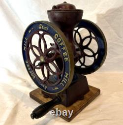 STAR COFFEE MILL Hand Crank Vintage Manual Grinder Antique Retro TESTED