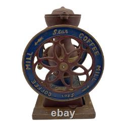 STAR Coffee Mill Vintage Manual Grinder Cast Iron Hand Crank Antique Retro Japan