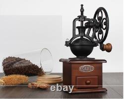 Samll MIni Vintage Grinder Manual Coffee Bean coffe wood/iron coffee machine