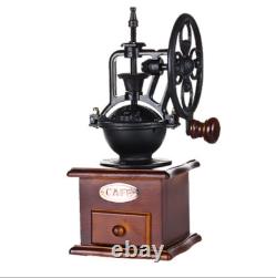 Samll MIni Vintage Grinder Manual Coffee Bean coffe wood/iron coffee machine