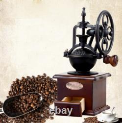 Samll MIni Vintage Grinder Manual Coffee Bean coffe wood/iron coffee machine