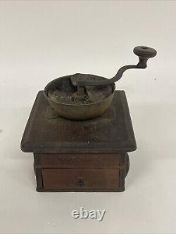 Signed J. Fisher Ward 19th Century Country Walnut Coffee Grinder