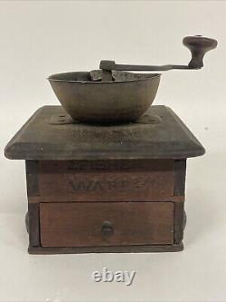 Signed J. Fisher Ward 19th Century Country Walnut Coffee Grinder