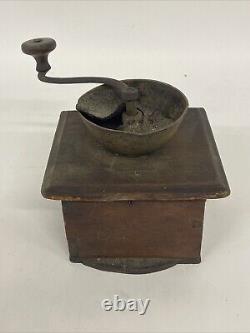 Signed J. Fisher Ward 19th Century Country Walnut Coffee Grinder