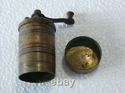 Small Antique 19c Brass Ottoman Coffee/Spice Pepper Grinder Mill Hand Crank