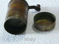 Small Antique 19c Brass Ottoman Coffee/Spice Pepper Grinder Mill Hand Crank