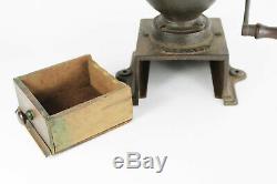 Small Size 12 1/2 C1890 Antique Goldenberg German Cast Iron Coffee Grinder Mill
