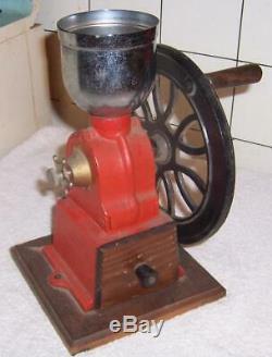 Small Vintage Looking Metal Coffee Grinder / Mill with Wheel