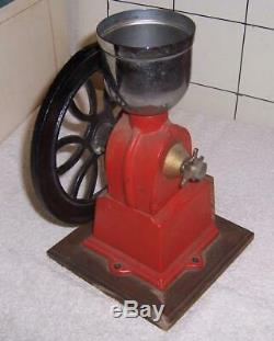 Small Vintage Looking Metal Coffee Grinder / Mill with Wheel