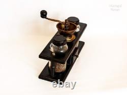 Spice Grinder Manual Coffee Mill French Vintage in Stand with Jars