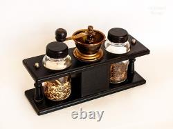 Spice Grinder Manual Coffee Mill French Vintage in Stand with Jars
