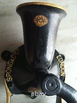 Spong & Co. No. 03 Hand Coffee Grinder Casting Iron London Vintage
