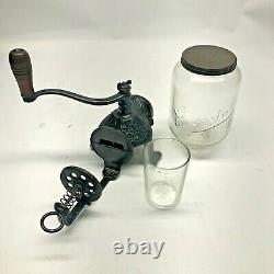 Super Nice Antique Primitive Arcade Crystal No 3 Coffee Grinder Wall Mount