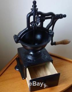 Superb Antique Vintage Traditional French Peugeot Cast Iron Coffee Grinder MILL