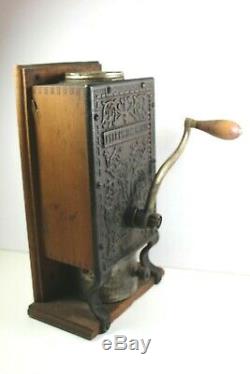 TELEPHONE MILL COFFEE GRINDER Antique ARCADE WALL MOUNT Victorian CAST IRON