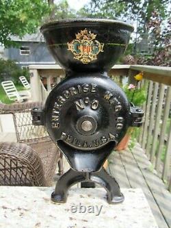 VINTAGE ORIGINAL 1880's ENTERPRISE MFG CO. #0 COFFEE MILL / GRINDER PHILA, PA