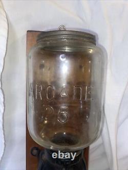 VTG ANTIQUE Arcade Crystal Wall Mount Coffee Grinder