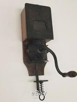 VTG Antique Golden Rule Wall Mount Cast Iron Coffee Grinder Citizens Columbus OH