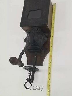 VTG Antique Golden Rule Wall Mount Cast Iron Coffee Grinder Citizens Columbus OH