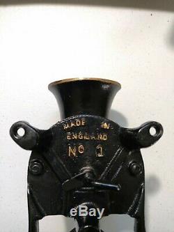 VTG Spong & Co LTD Quality NO 1 Cast Iron Vintage Coffee Grinder Manual England
