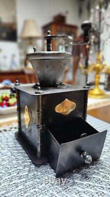 Very Rare Antique JK Signed Coffee Grinder. 19th Century