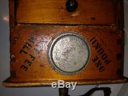 Very Rare One Pound Coffee Grinder MILL Fill Cap On The Side. Nice