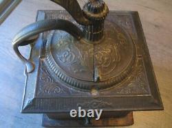 Vintage 100 Years Old DOVETAIL Coffee Grinder Top Crank Handle Mill Cast Iron