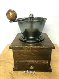 Vintage 50's Collectible Wooden Manual Coffee Bean Grinder Mill 7