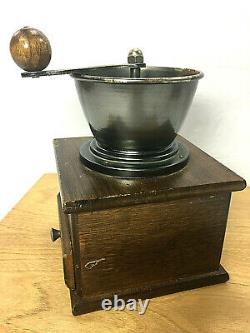 Vintage 50's Collectible Wooden Manual Coffee Bean Grinder Mill 7