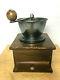 Vintage 70's Collectible Wooden Manual Coffee Bean Grinder Mill Large 7 Tall