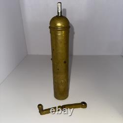 Vintage Albanian 10-3/4Inch Brass Spice or Coffee Grinder