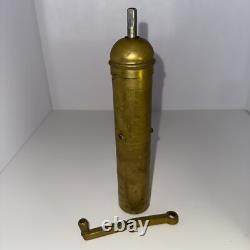 Vintage Albanian 10-3/4Inch Brass Spice or Coffee Grinder