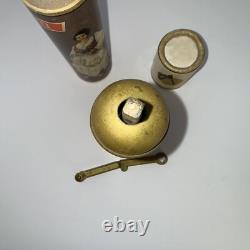 Vintage Albanian 10-3/4Inch Brass Spice or Coffee Grinder