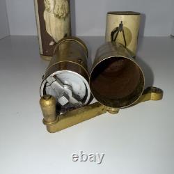 Vintage Albanian 10-3/4Inch Brass Spice or Coffee Grinder
