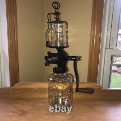 Vintage Antique Arcade Crystal # 3 Wall Mount Coffee Grinder Complete