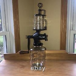 Vintage Antique Arcade Crystal # 3 Wall Mount Coffee Grinder Complete