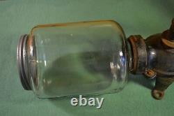 Vintage Antique Arcade Wall Mounted Coffee Grinder Embossed Lid Nice Patina