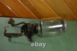 Vintage Antique Arcade Wall Mounted Coffee Grinder Embossed Lid Nice Patina