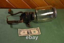 Vintage Antique Arcade Wall Mounted Coffee Grinder Embossed Lid Nice Patina